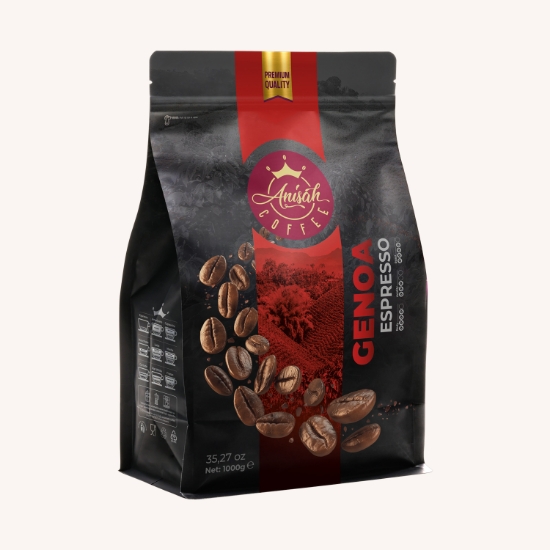 Anisah Coffee Genoa Espresso Orta Kavrum Çekirdek Kahve | 1000g | Medium Roast | Aromatik ve Zengin Kremalı