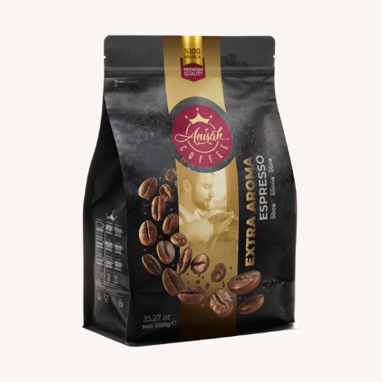 Anisah Coffee Extra Aroma %100 Arabica Espresso Kahve Çekirdeği | 1000g | Zengin Aroma | Yumuşak İçim