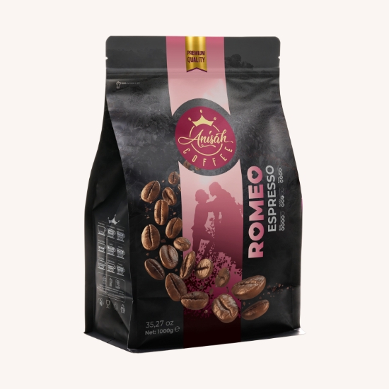 Anisah Coffee Romeo Koyu Kavrum Espresso Çekirdek Kahve | 1000g | Dark Roast | Orta Sertlik