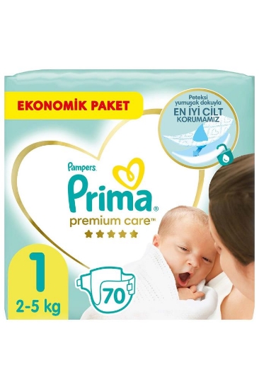 Prima Bebek Bezi Premium Care 1 Beden 70 Adet Yenidoğan Jumbo Pak