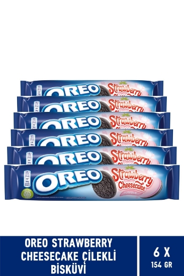 Oreo Strawberry Cheesecake Çilekli Bisküvi 154 gr - 6 Adet