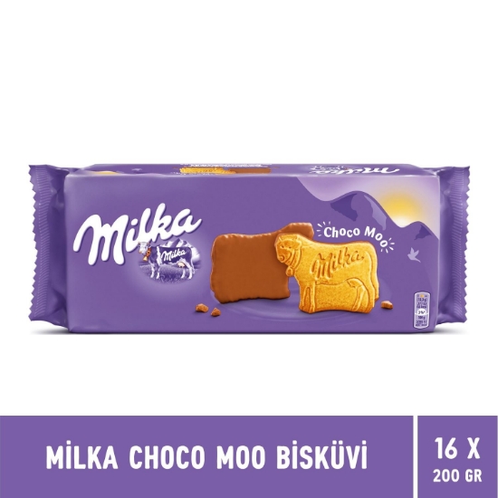 Milka Choco Moo Sütlü Çikolatalı Bisküvi 200 gr X 16 Adet