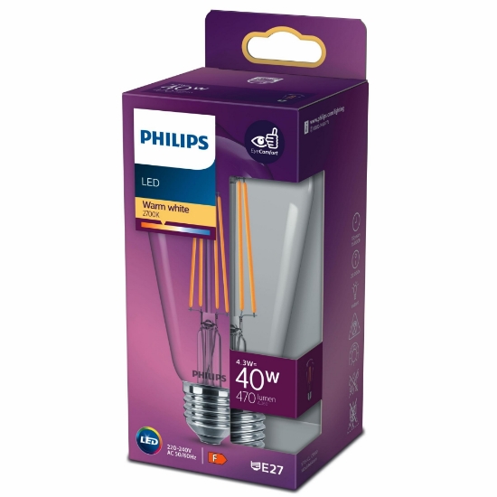 PHILIPS FILAMENT 40W ST64 AMPUL SARI IŞIK