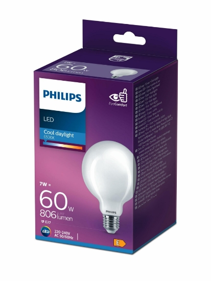 PHILIPS FILAMENT 60W GLOBE AMPUL G93 BEYAZ IŞIK 6500K