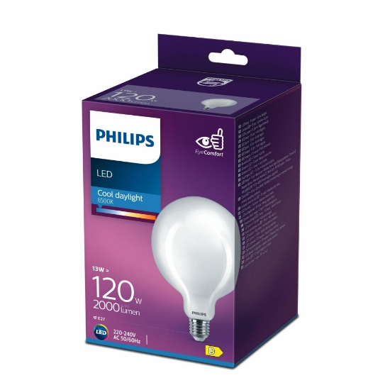 PHILIPS FILAMENT 120W GLOBE AMPUL G120 BEYAZ IŞIK 6500K