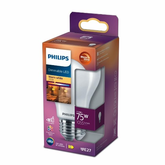 PHILIPS FILAMENT 75W BUZLU DİMLENEBİLİR AMPUL SARI IŞIK 2700K