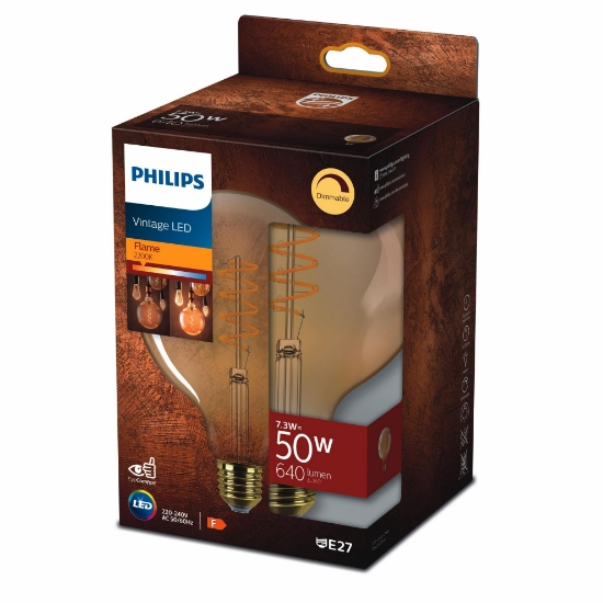 PHILIPS FILAMENT 50W GOLD AMBER GLOBE G120 AMPUL SARI IŞIK