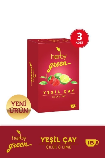 Herby Yeşil Çay Çilek ve Lime X 3 Adet