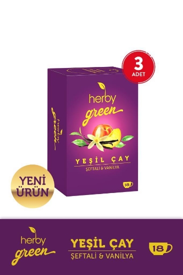 Herby Yeşil Çay Şeftali ve Vanilya X 3 Adet