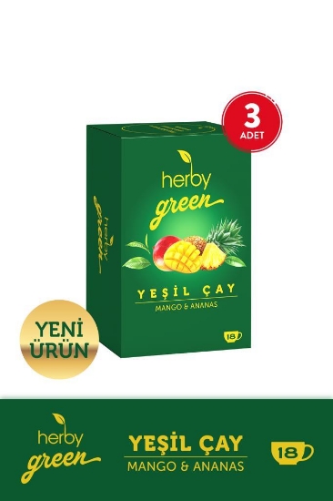 Herby Yeşil Çay Mango ve Ananas X 3 Adet