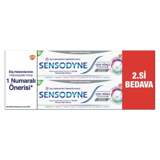 Sensodyne Çok Yönlü Koruma Gelişmiş Beyazlık 50 ml 2li Avantaj Paket