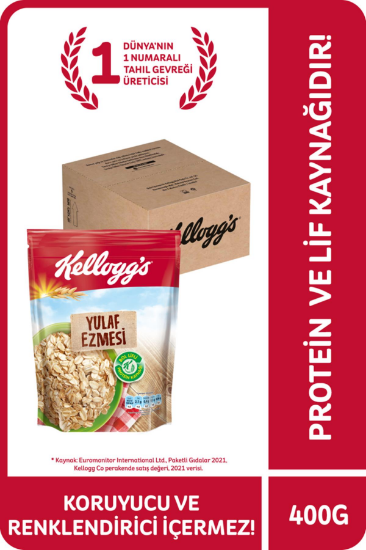 Kellogg's Yulaf Ezmesi 400 Gr x 10 Adet, %100 Yulaf Ezmesi, Lif v