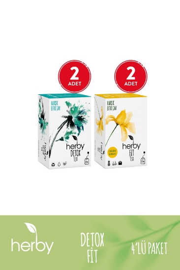 Herby Bitki Çayı 4'lü Diyete Destek Fit Paketi (Detox Tea, Fit Te