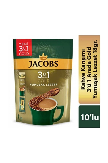 Jacobs Gold 3ü1 Arada Yumuşak Lezzet 10x18 Gr