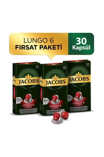 Jacobs Lungo 6 Classic Nespresso Uyumlu Alüminyum Kapsül Kahve 10