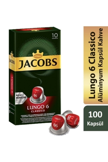 Jacobs Lungo 6 Classic Nespresso Uyumlu Alüminyum Kapsül Kahve 10