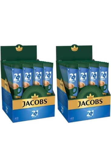 Jacobs 2'si 1 Arada Karışım Kahve 80 Adet (40'lı Kutu x 2 )