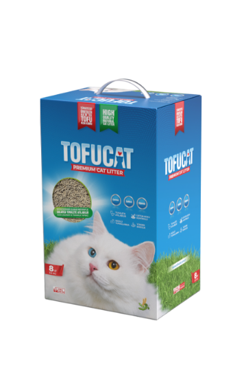 TofuCat Tuvalete Atılabilen Koku Hapsedeci Topaklanan Doğal Tofu Kedi Kumu 8 Lt