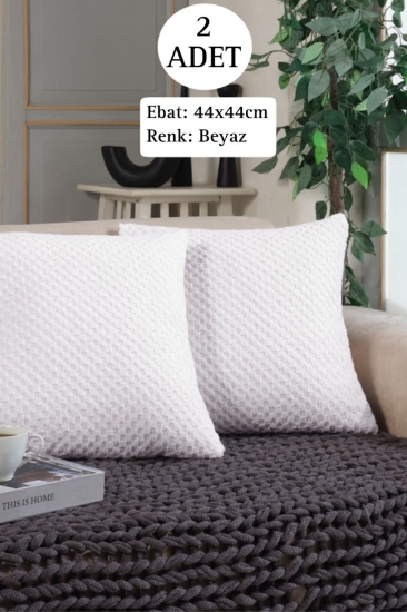 Shal Plaid 2'li Dekoratif Kırlent Kılıfı Yastık Kılıfı 44x44cm