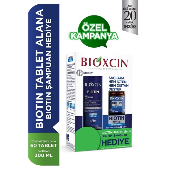 Bioxcin Biotin 5000mcg 60 Tablet + Biotin Şampuan