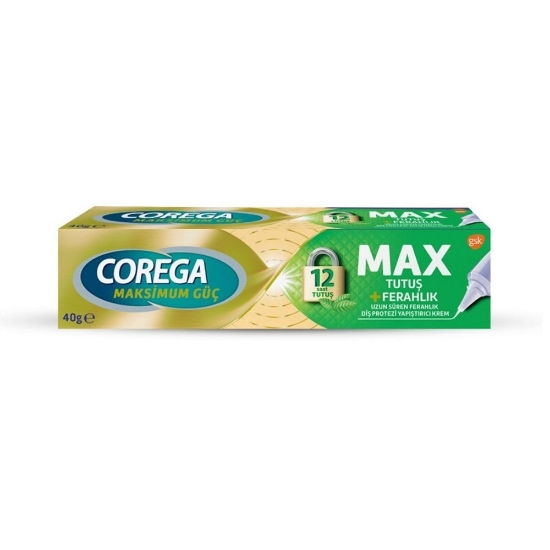 Corega Max Tutuş Ferahlık Diş Protezi Yapıştırıcı Krem 40gr