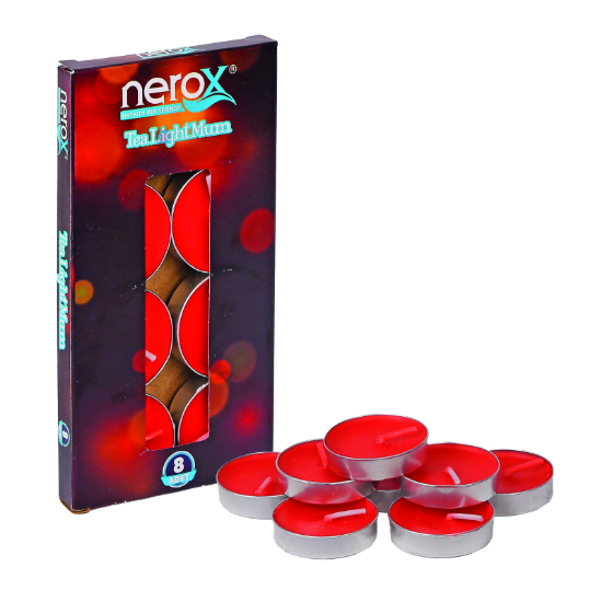 NEROX MUM TEALİGHT 8'li Kutulu Kırmzı NRX-0729