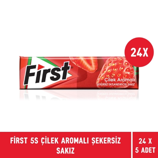 First Çilek Aromalı Sakız 13,5 gr - 24 Adet