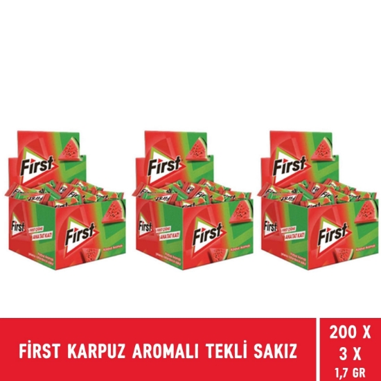 First Karpuz Aromalı Tekli Sakız 1,7 gr - 600 Adet