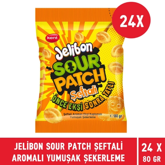 Jelibon Sour Patch Şeftali Aromalı Yumuşak Şekerleme 80 gr - 24 Adet