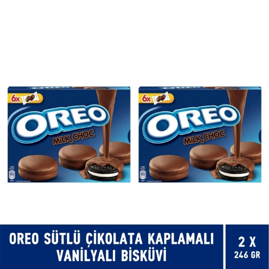 Oreo Sütlü Çikolata Kaplamalı Vanilyalı Bisküvi 246 gr - 2 Adet