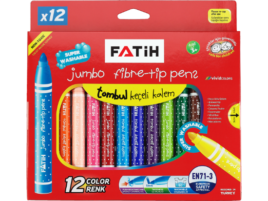 Fatih 34260 Jumbo Tombul Keçeli Kalem 12'li