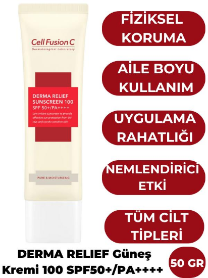 Cell Fusion C Derma Relief 100 SPF 50+/PA++++ Çocuklar ve Yetişki