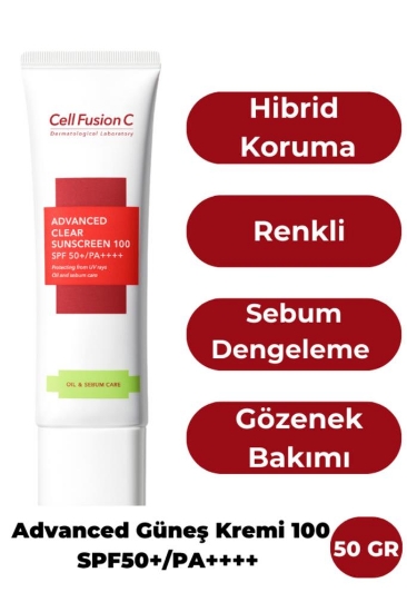 Cell Fushion C Advanced Clear Güneş Kremi Yağlı Ciltler İçin 50 M