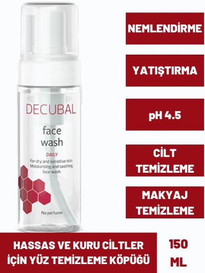 Decubal Face Wash Hassas ve Kuru Ciltler için Yüz Temizleme Köpüğ