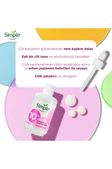 Simple Booster Serum %10 B3 Niacinamide Vitamini Eşit Cilt Tonu v