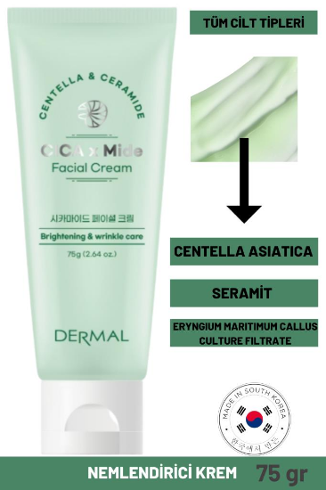 Dermal CICA x Mide Facial Cream Centella Asiatica ve Seramid Özlü