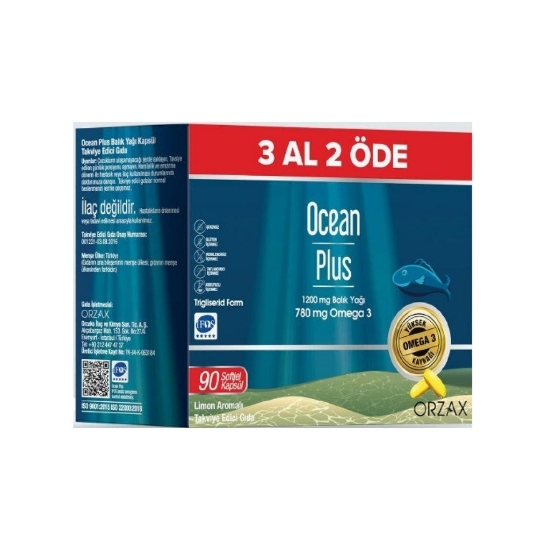 Ocean Plus 3 Al 2 Öde 1200 Mg Balık Yağı 90 Kapsül - Limon Aromal