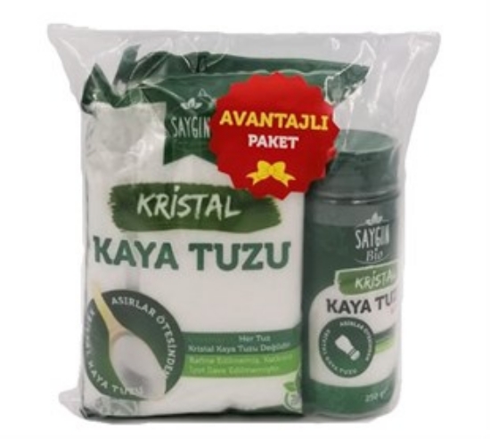 SAYGIN Kaya Tuzu Tuzluklu İkili Set 500+250 Gr