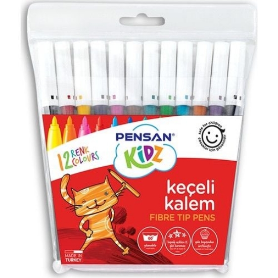 Pensan 12 Renk Keçeli Kalem 12'li