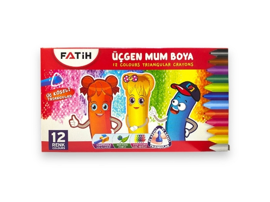 Fatih Üçgen Crayon 12 Renk Jumbo Mum Boya 12 Renk