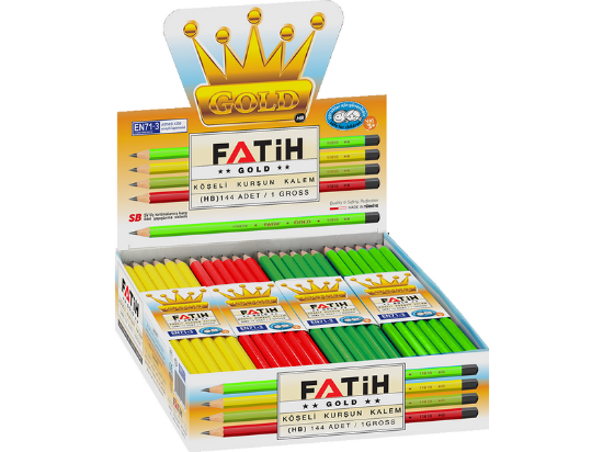 Fatih Gold Köşeli Kurşun Kalem Hb 11010 - 144'lü Paket