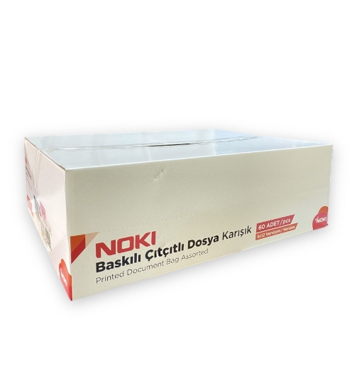 Noki 3105 Baskılı Çıtçıtlı Dosya Evrak Zarfı Karışık 60'lı