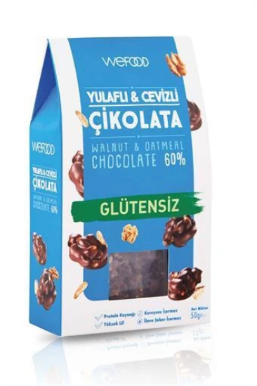 Wefood Glutensiz Yulaflı & Cevizli Çikolata 50 gr