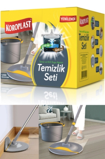 Temizlik Seti Temiz ve Kirli Suyu Ayıran Temizlik Mopu