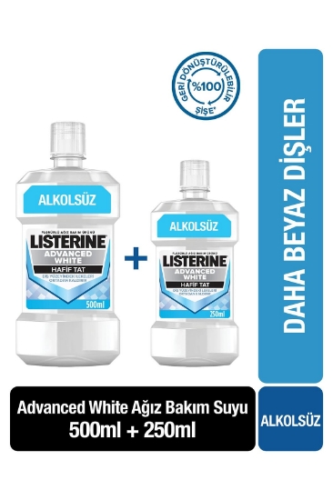 Listerine Advanced White Hafif Tat Alkolsüz Ağız Bakım Suyu 500 m