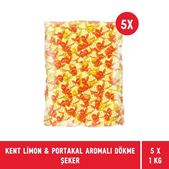 Kent Olips Limon & Portakal Aromalı Dökme Bayram Şekeri 1 kg - 5 Adet