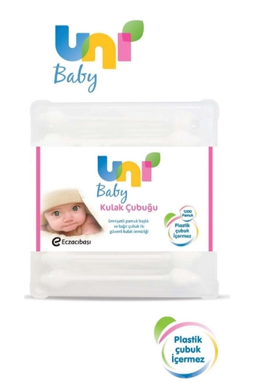 Uni Baby Bebekler İçin Emniyetli Kulak Temizleme Çubuğu 60 adet