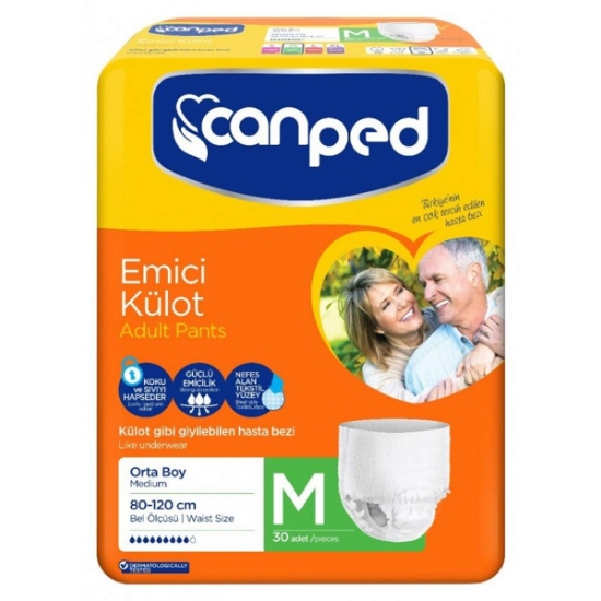 Canped Ekonomik Emici Külot M Bel Ölçüsü : 80-120 Cm 30 Adet