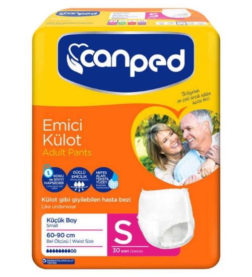 Canped Ekonomik Emici Külot 30 Adet // S Bel Ölçüsü : 60 - 90 Cm