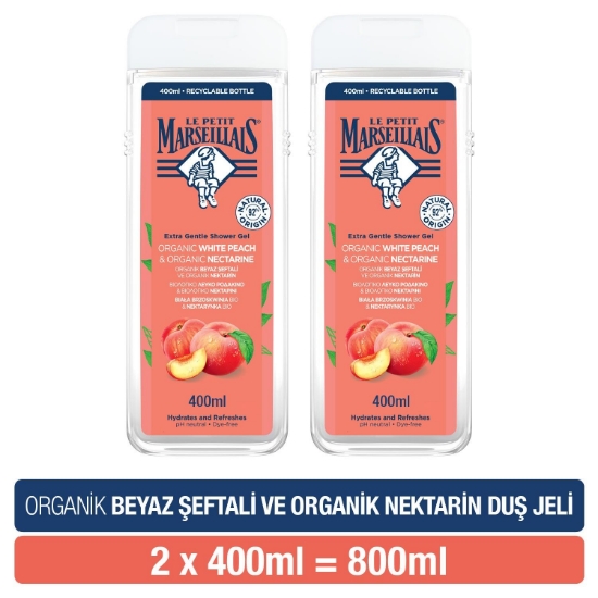 Le Petit Marseillais Organıc White Peach & Nectarine Duş Jeli 2 x 400 ml